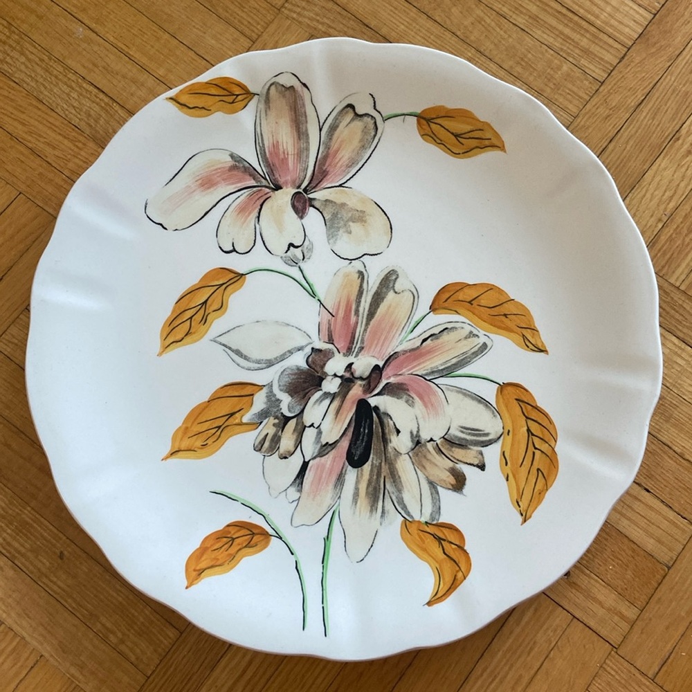 Clarice Cliff Orchid  Paten Plate 30cm Hand Painted